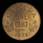 Canada, George V, 1 cent <br /> 1934