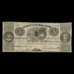 Canada, Agricultural Bank (Toronto), 5 dollars <br /> October 1, 1837