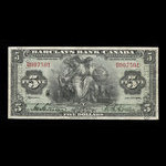 Canada, Barclays Bank, 5 dollars : January 2, 1935