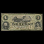 Canada, Bank of Brantford, 4 dollars <br /> November 1, 1859