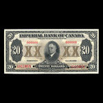 Canada, Imperial Bank of Canada, 20 dollars <br /> November 1, 1933