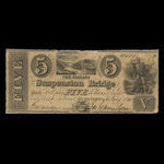 Canada, Niagara Suspension Bridge Bank, 5 dollars <br /> January 4, 1841