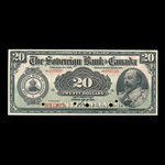 Canada, Sovereign Bank of Canada, 20 dollars <br /> May 1, 1907
