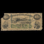 Canada, Exchange Bank of Canada, 6 dollars <br /> October 1, 1872