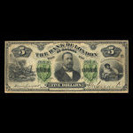 Canada, Bank of London in Canada, 5 dollars <br /> December 1, 1883
