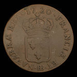 France, Louis XV, 1/2 sol <br /> 1720