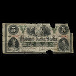 Canada, Province of Nova Scotia, 5 dollars <br /> October 1, 1866