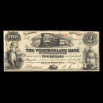 Canada, Westmorland Bank of New Brunswick, 2 dollars <br /> May 1, 1856