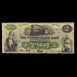 Canada, Westmorland Bank of New Brunswick, 2 dollars <br /> August 1, 1861