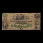 Canada, Westmorland Bank of New Brunswick, 2 dollars <br /> August 1, 1861
