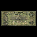 Canada, Merchants Bank of Canada (The), 2 dollars <br /> March 2, 1868