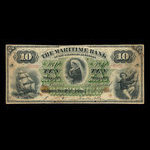 Canada, Maritime Bank of the Dominion of Canada, 10 dollars <br /> October 3, 1881