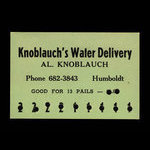 Canada, Knoblauch's Water Delivery, 13 pails, water <br /> 1935