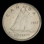 Canada, Elizabeth II, 10 cents <br /> 1957