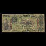Canada, Ontario Bank, 2 dollars <br /> August 15, 1857