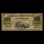 Canada, Commercial Bank of Windsor, 4 dollars <br /> July 1, 1871