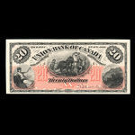 Canada, Union Bank of Canada (The), 20 dollars <br /> August 2, 1886