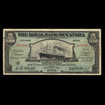 Antigua, Royal Bank of Canada, 5 dollars <br /> January 2, 1920