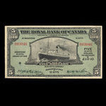 St. Kitts, Royal Bank of Canada, 5 dollars <br /> January 3, 1938