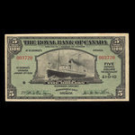 Grenada, Royal Bank of Canada, 5 dollars <br /> January 3, 1938