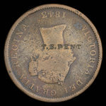 Canada, Province of New Brunswick, 1 penny <br /> 1843