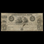 Canada, Agricultural Bank (Toronto), 5 dollars : October 16, 1834