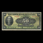 Canada, Royal Bank of Canada, 50 dollars <br /> January 2, 1913