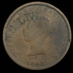 Canada, Province of New Brunswick, 1 penny <br /> 1843