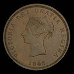 Canada, Province of New Brunswick, 1 penny <br /> 1843