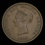 Canada, Province of New Brunswick, 1 penny <br /> 1843