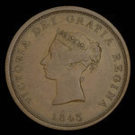 Canada, Province of New Brunswick, 1 penny <br /> 1843