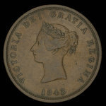 Canada, Province of New Brunswick, 1 penny <br /> 1843