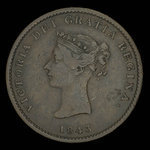 Canada, Province of New Brunswick, 1/2 penny <br /> 1843