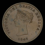 Canada, Province of New Brunswick, 1/2 penny <br /> 1843