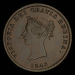 Canada, Province of New Brunswick, 1/2 penny <br /> 1843