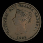 Canada, Province of New Brunswick, 1/2 penny <br /> 1843