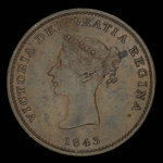 Canada, Province of New Brunswick, 1/2 penny <br /> 1843