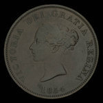 Canada, Province of New Brunswick, 1 penny <br /> 1854