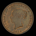 Canada, Province of New Brunswick, 1/2 penny <br /> 1854