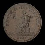 Canada, unknown, 1 penny <br /> 1813