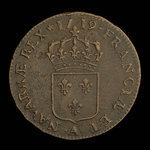 France, Louis XV, 1 sol <br /> 1719