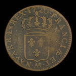 France, Louis XV, 1/2 sol <br /> 1720