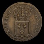 France, Louis XV, 1/2 sol <br /> 1721