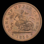 Canada, Bank of Upper Canada (York), 1 penny : 1850