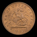 Canada, Bank of Upper Canada (York), 1 penny <br /> 1852