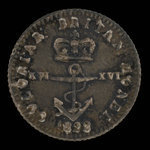 Great Britain, George IV, 1/16 dollar <br /> 1822