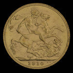 Canada, Edward VII, 1 sovereign : 1910