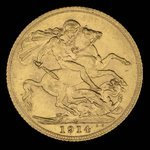 Canada, George V, 1 sovereign <br /> 1914