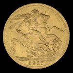 Canada, George V, 1 sovereign <br /> 1917