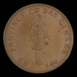 Canada, City Bank (Montreal), 1/2 penny <br /> 1837